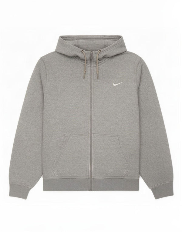 Nike Mens Zip Hoodie Sweater Large Grey Cotton