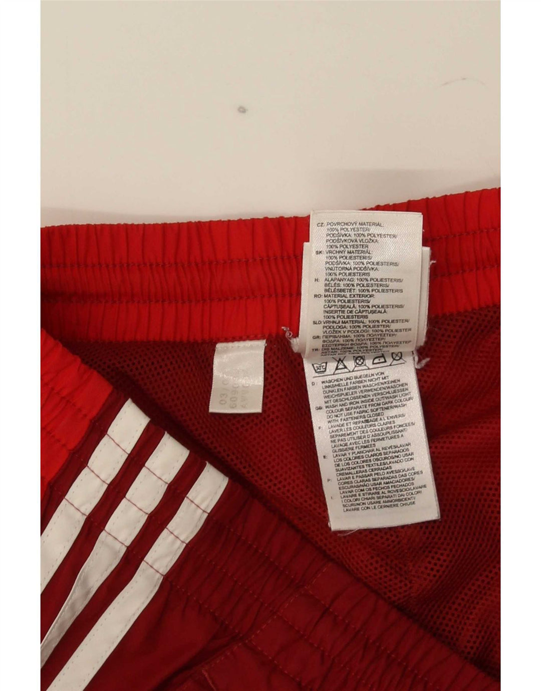 Adidas Mens Tracksuit Trousers Joggers Medium Red Polyester