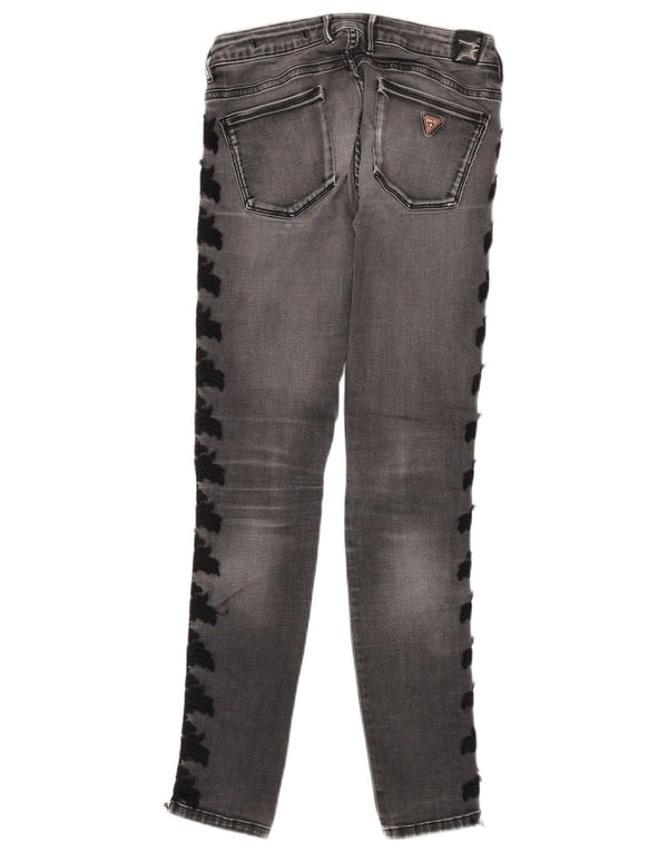 Guess Womens Skinny Jeans W26 L29 Grey Paisley Cotton