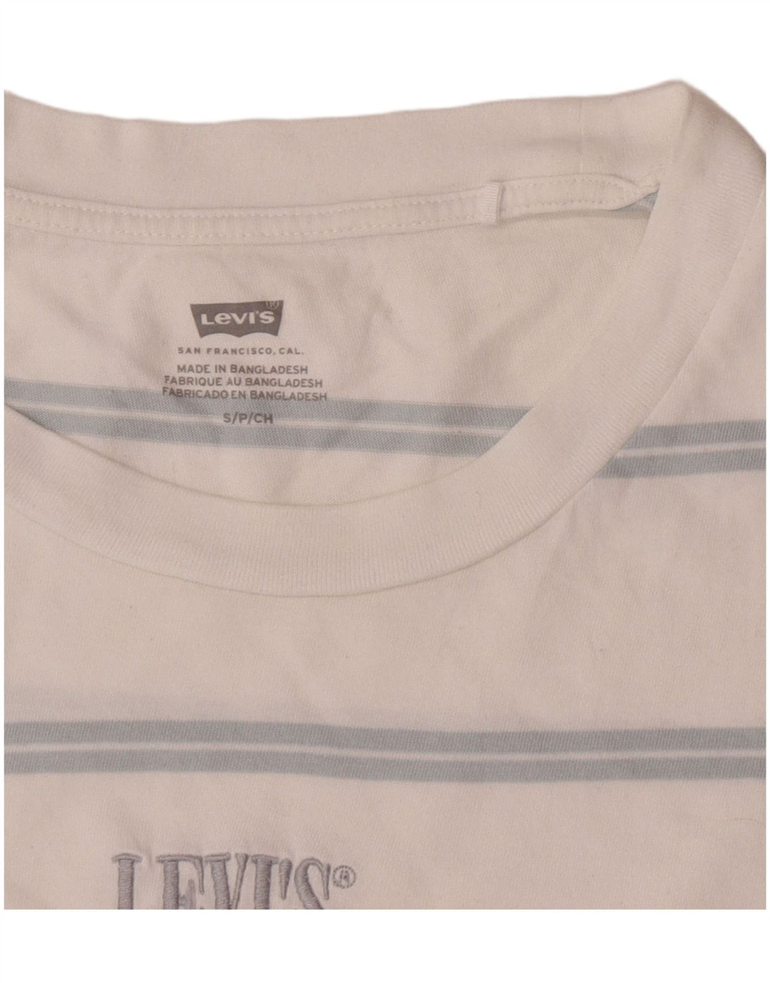 Levi's Womens T-Shirt Top UK 10 Small White Striped