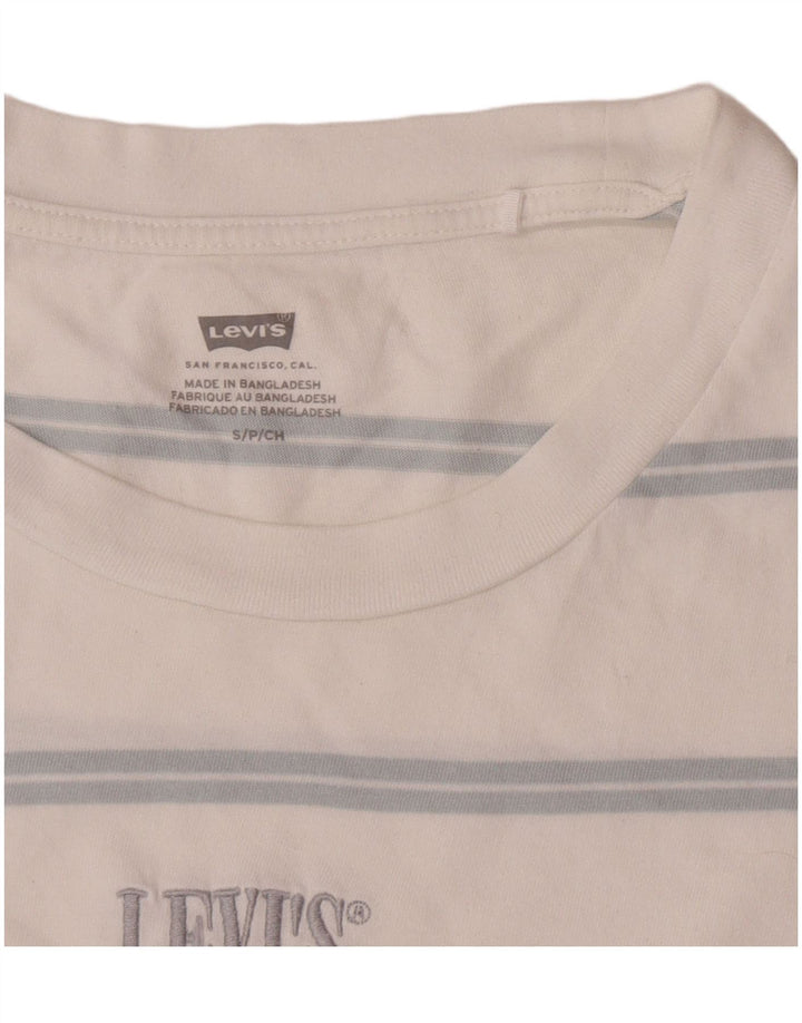 Levi's Womens T-Shirt Top UK 10 Small White Striped