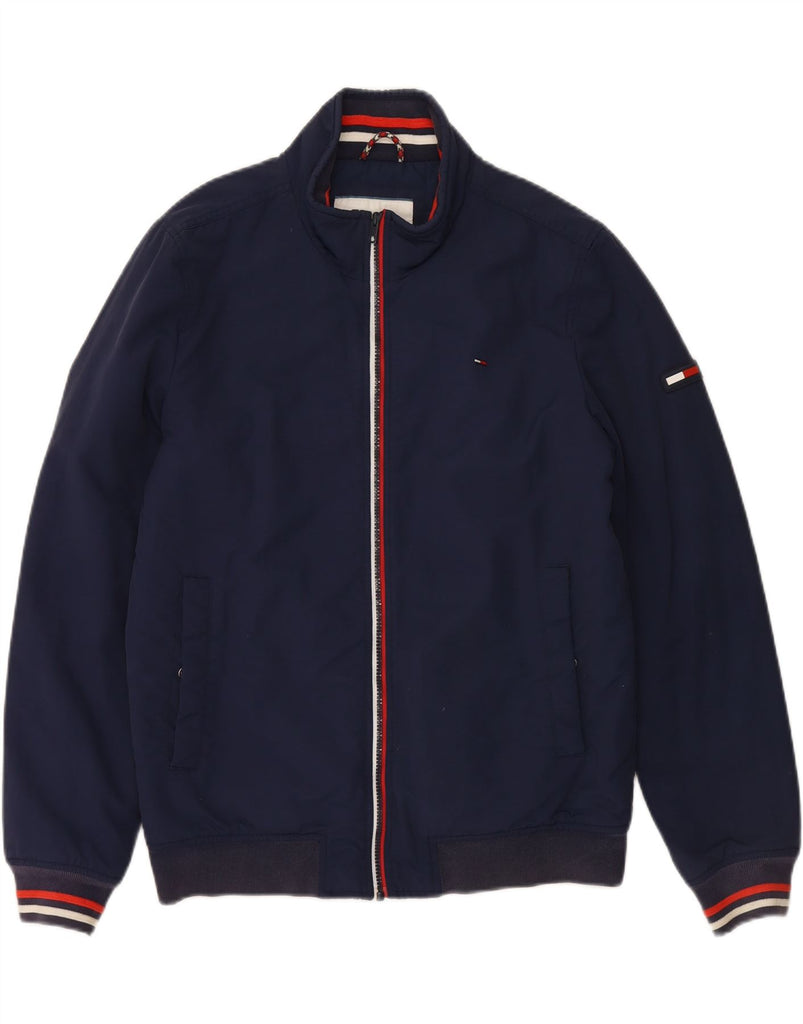 TOMMY HILFIGER Mens Bomber Jacket UK 40 Large Navy Blue Polyamide Vintage Tommy Hilfiger and Second-Hand Tommy Hilfiger from Messina Hembry 