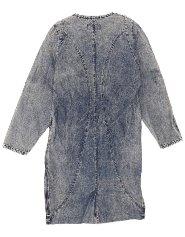 POP 84 Womens Long Sleeve Denim Dress UK 14 Medium Blue Cotton