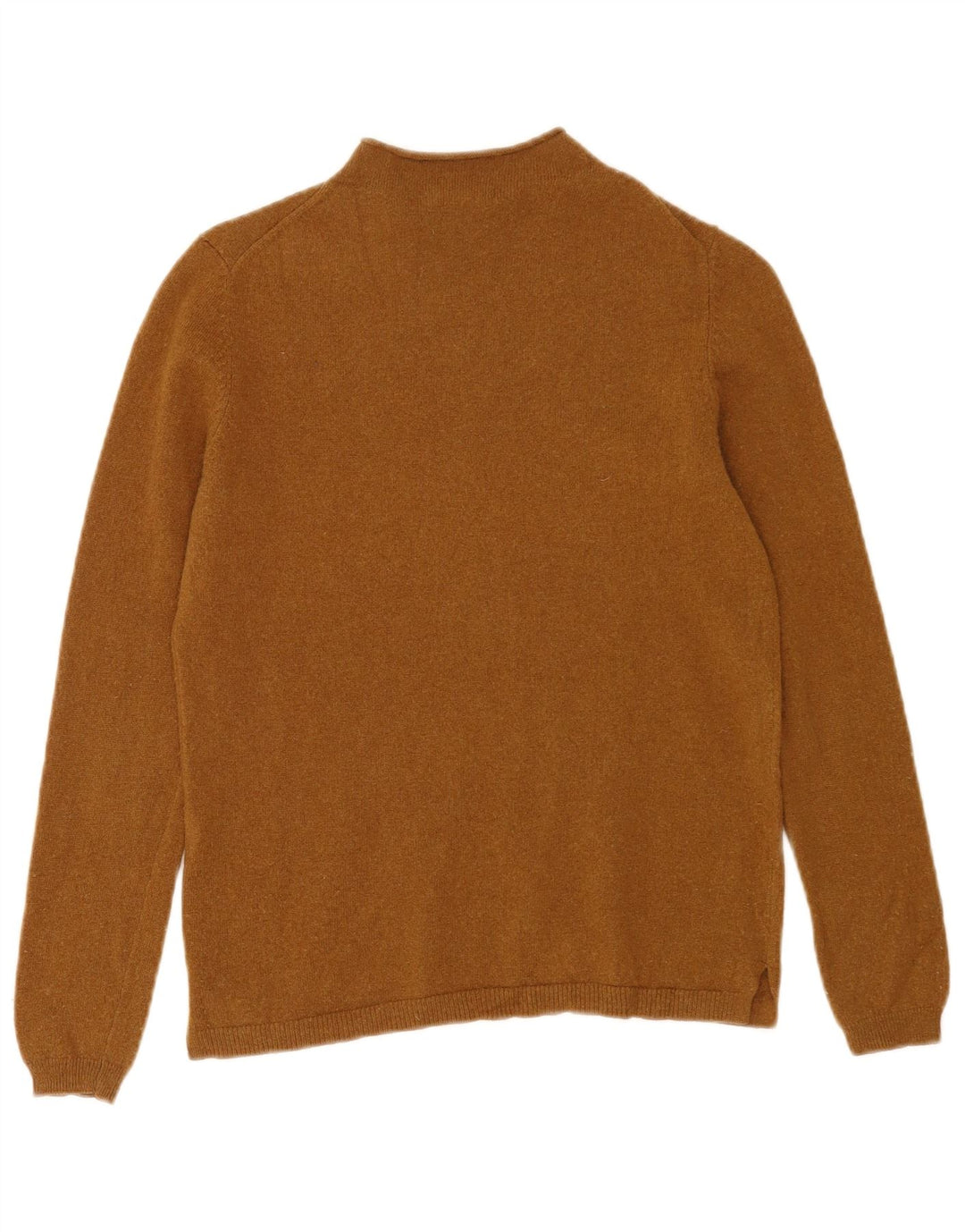 Massimo Dutti Womens Turtle Neck Jumper Sweater UK 10 Small Brown Wool