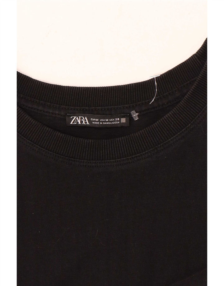 Zara Womens Long Sleeve Tiered Dress UK 14 Medium Black