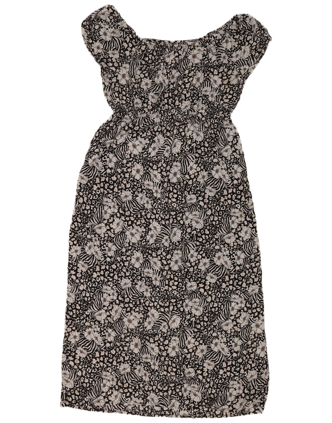 M&Co Womens Maxi Dress UK 18 XL Black Floral Polyester