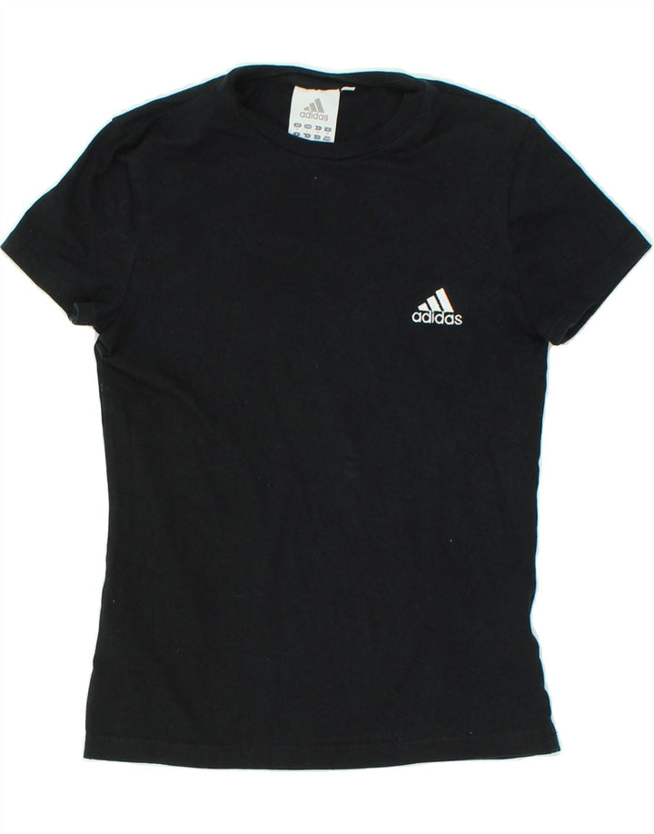 ADIDAS Womens T-Shirt Top UK 12 Medium Black Cotton Vintage Adidas and Second-Hand Adidas from Messina Hembry 