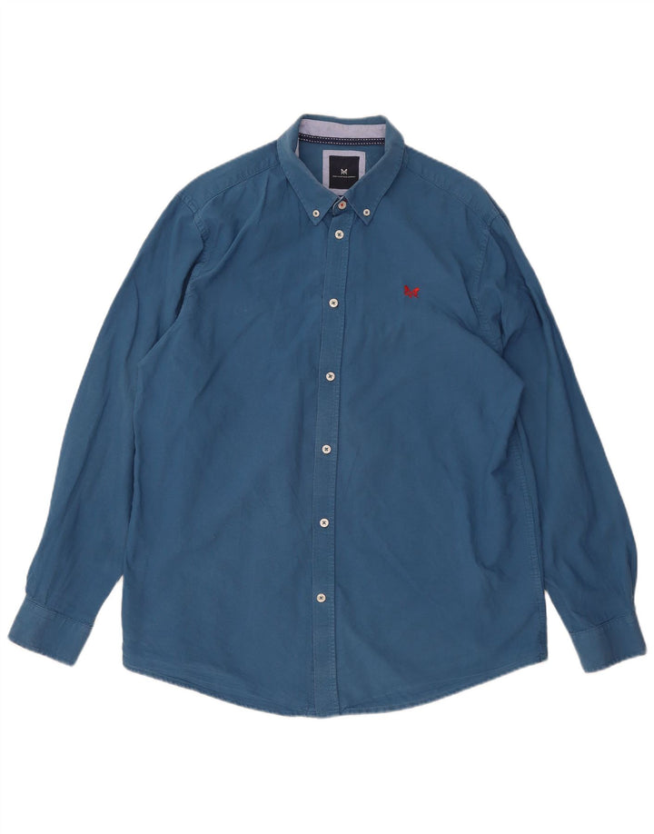 Crew Clothing Mens Classic Fit Shirt XL Blue Cotton