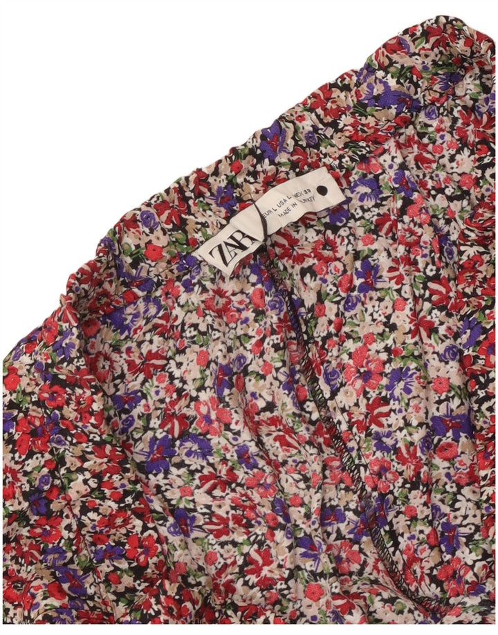 Zara Womens A-Line Skirt Large W32 Multicoloured Floral