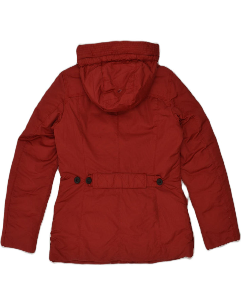 CANADIENS Womens Hooded Duffle Padded Jacket IT 44 Medium Red Cotton | Vintage Canadiens | Thrift | Second-Hand Canadiens | Used Clothing | Messina Hembry 