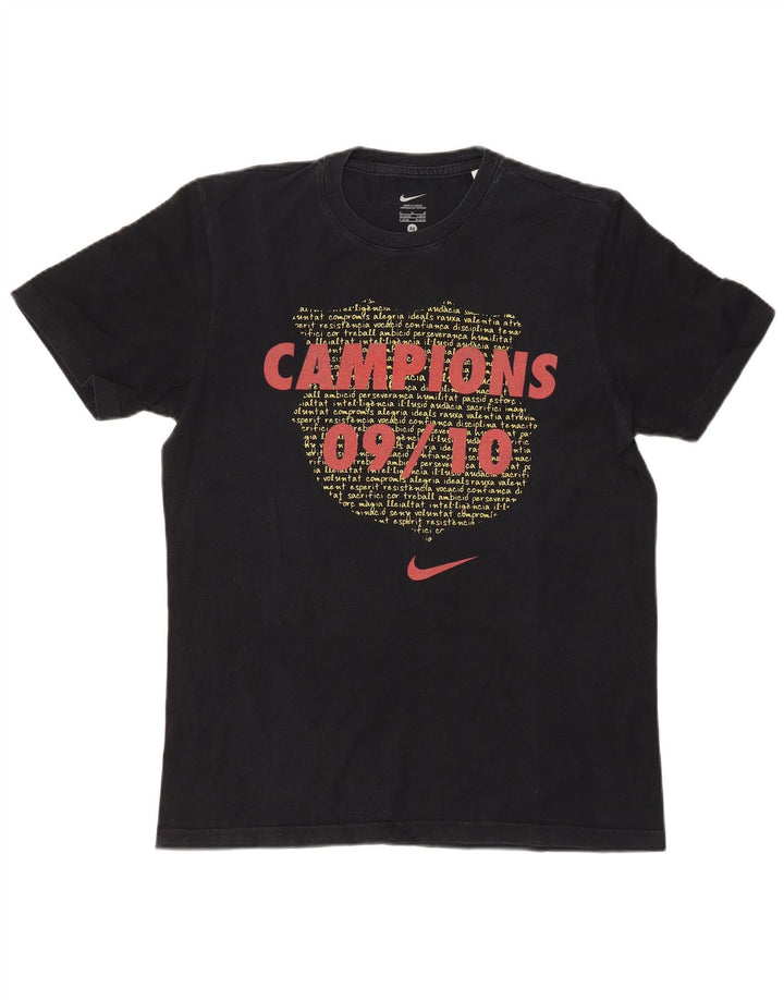 Nike Mens Graphic T-Shirt Top UK 38/40 Medium Black Cotton