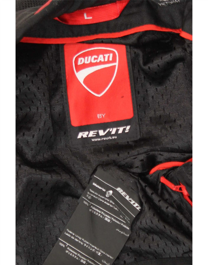 Revit Mens Graphic Racer Jacket UK 40 Large Black Colourblock Polyester