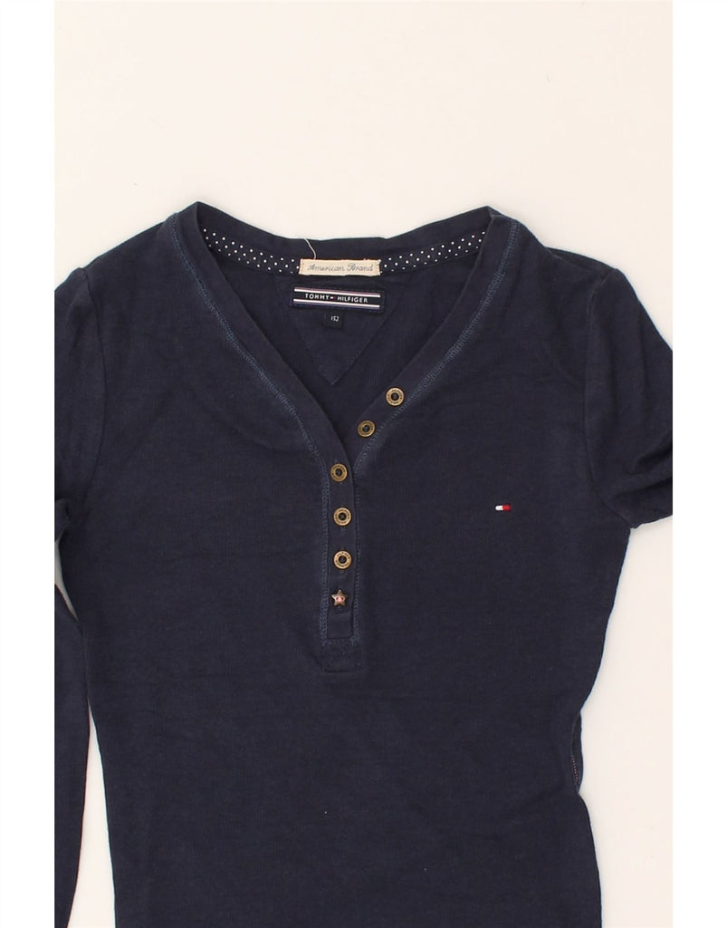 TOMMY HILFIGER Girls Top Long Sleeve 11-12 Years Navy Blue | Vintage Tommy Hilfiger | Thrift | Second-Hand Tommy Hilfiger | Used Clothing | Messina Hembry 