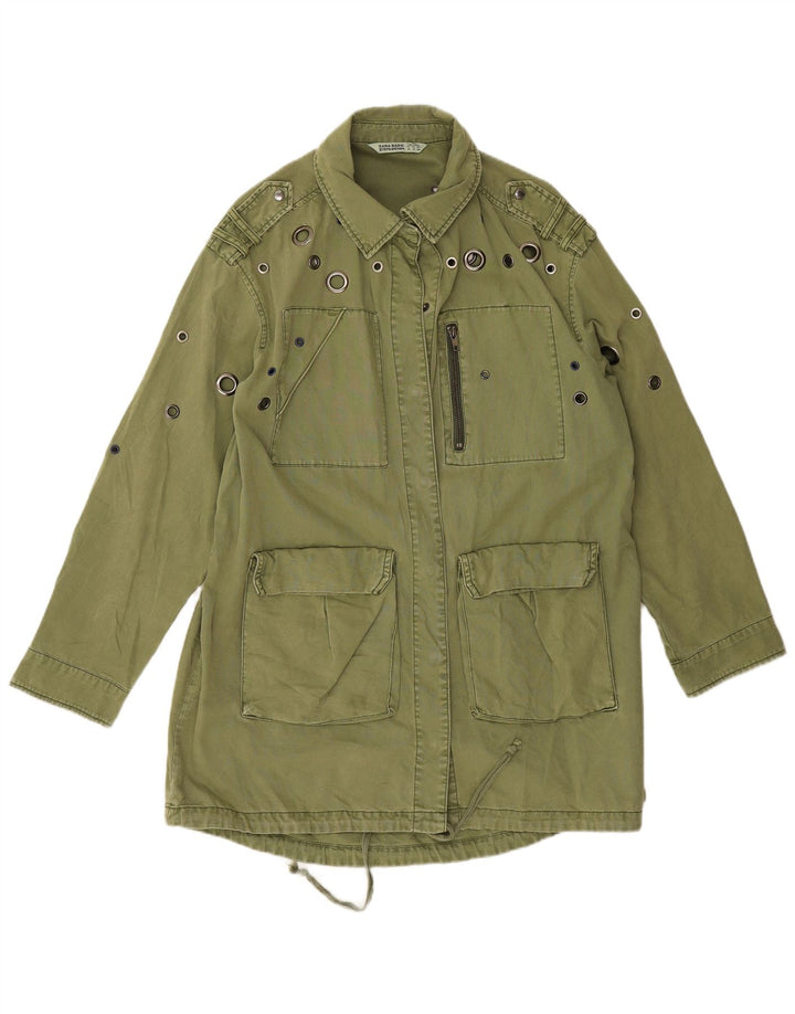 Zara Womens Oversized Military Utility Jacket UK 14 Medium Khaki