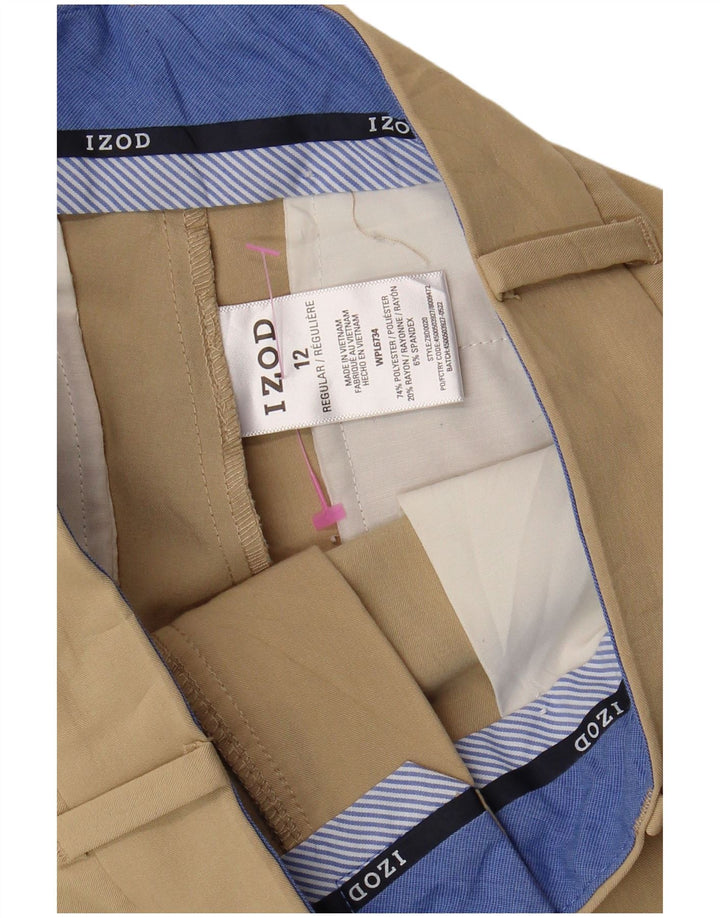IZOD Womens Regular Chino Trousers US 12 Large W28 L26 Beige Polyester