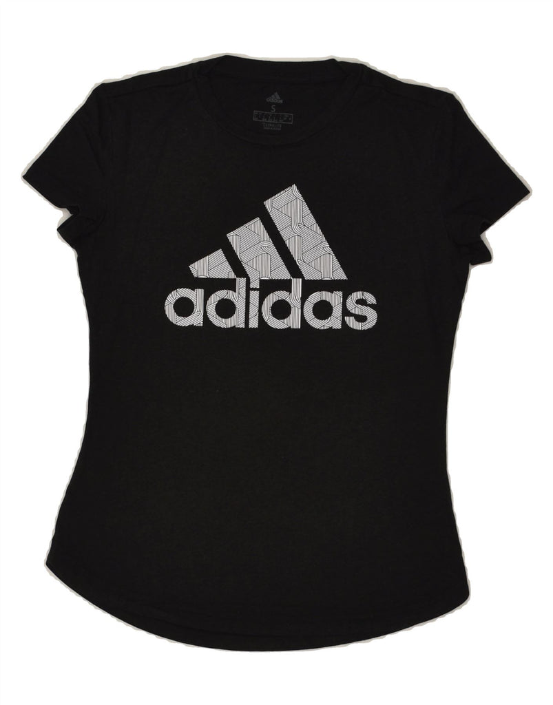 ADIDAS Womens Climalite Graphic T-Shirt Top UK 8/10 Small Black | Vintage Adidas | Thrift | Second-Hand Adidas | Used Clothing | Messina Hembry 