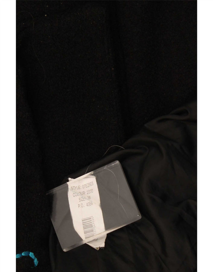 Desigual Womens Graphic Overcoat EU 38 Medium Black Floral