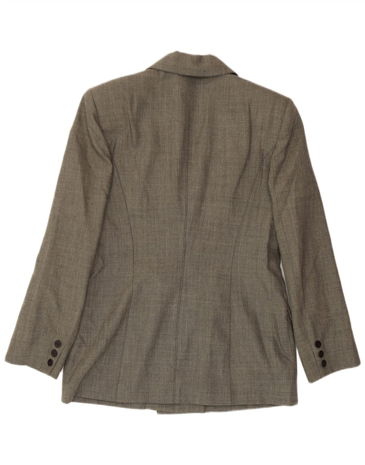 Vintage Womens Double Breasted Blazer Jacket IT 44 Medium Grey Wool