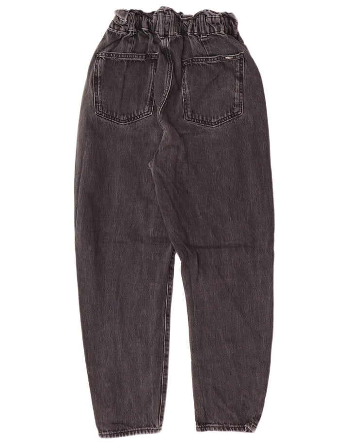 Zara Womens High Waist Tapered Jeans EU 34 2XS W24 L25 Grey Cotton Modern