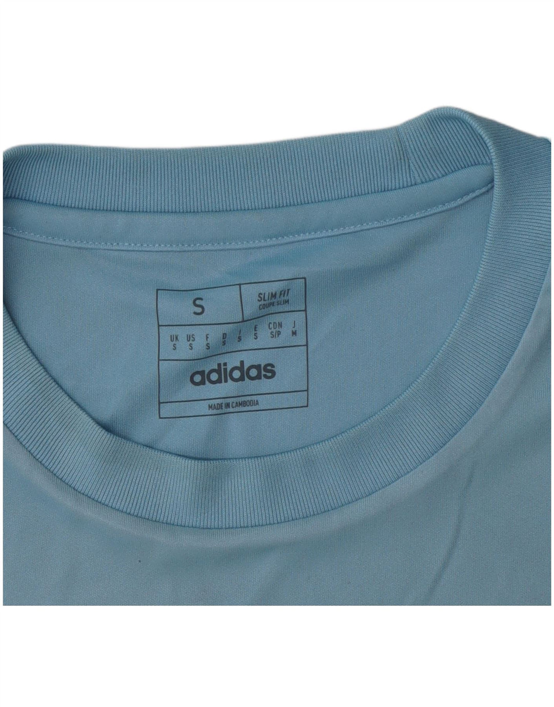 Adidas Mens Dri Fit Slim T-Shirt Top Small Blue