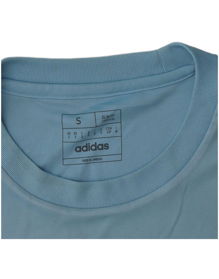 Adidas Mens Dri Fit Slim T-Shirt Top Small Blue