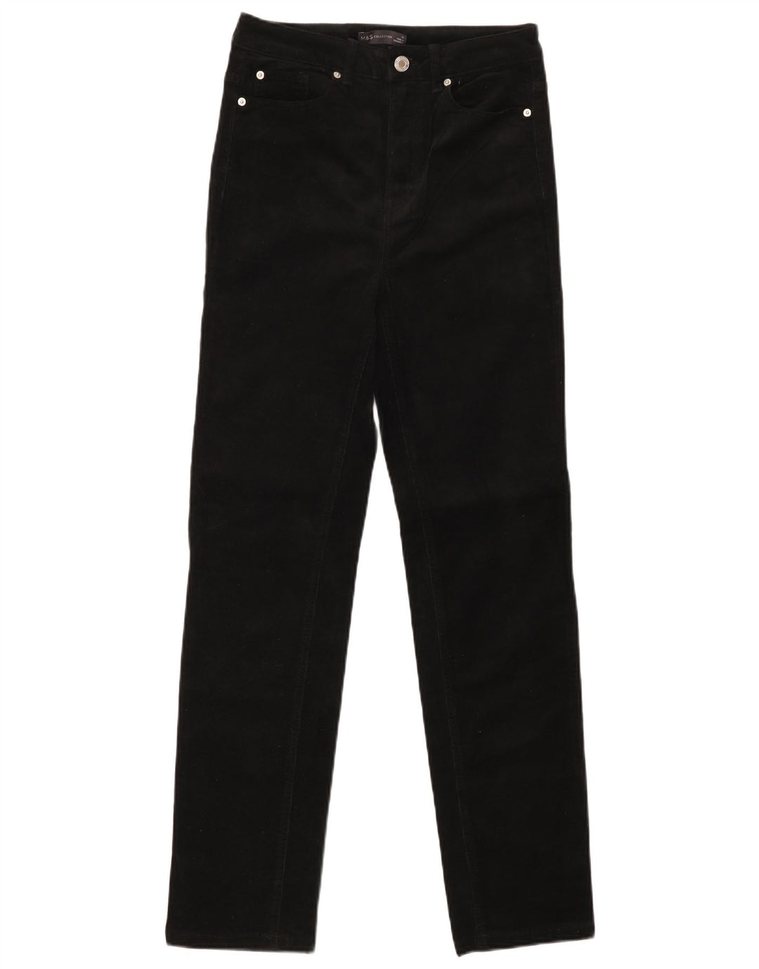 MARKS & SPENCER Womens Corduroy Trousers UK 10 Small W28 L30  Black