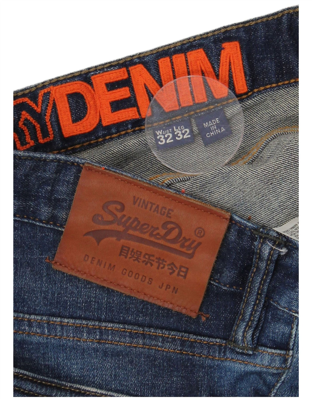 SUPERDRY Mens Distressed Slim Jeans W32 L29 Blue Cotton