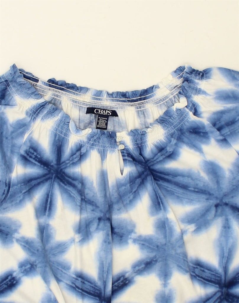 CHAPS Womens Blouse Top UK 18 XL Blue Tie Dye Cotton | Vintage Chaps | Thrift | Second-Hand Chaps | Used Clothing | Messina Hembry 