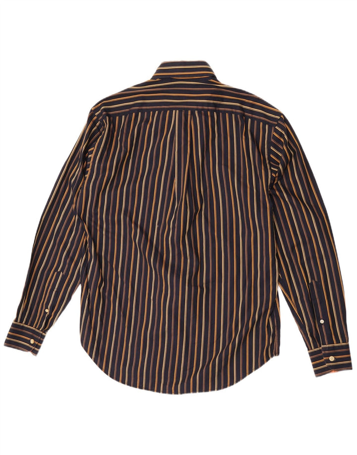Harmont & Blaine Mens Shirt Medium Navy Blue Striped Cotton
