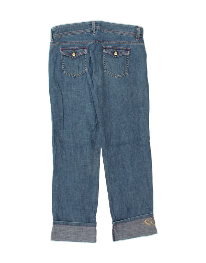 TRUSSARDI Womens Graphic Straight Jeans W28 L27 Blue Cotton Vintage Trussardi and Second-Hand Trussardi from Messina Hembry 