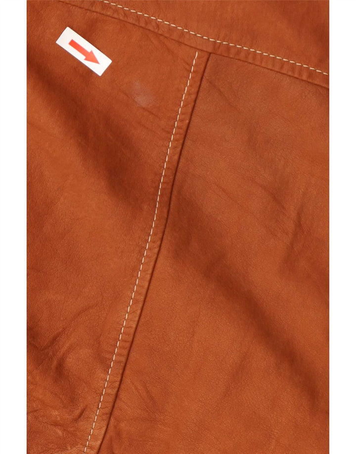 Milestone Mens Leather Jacket IT 52 XL Brown