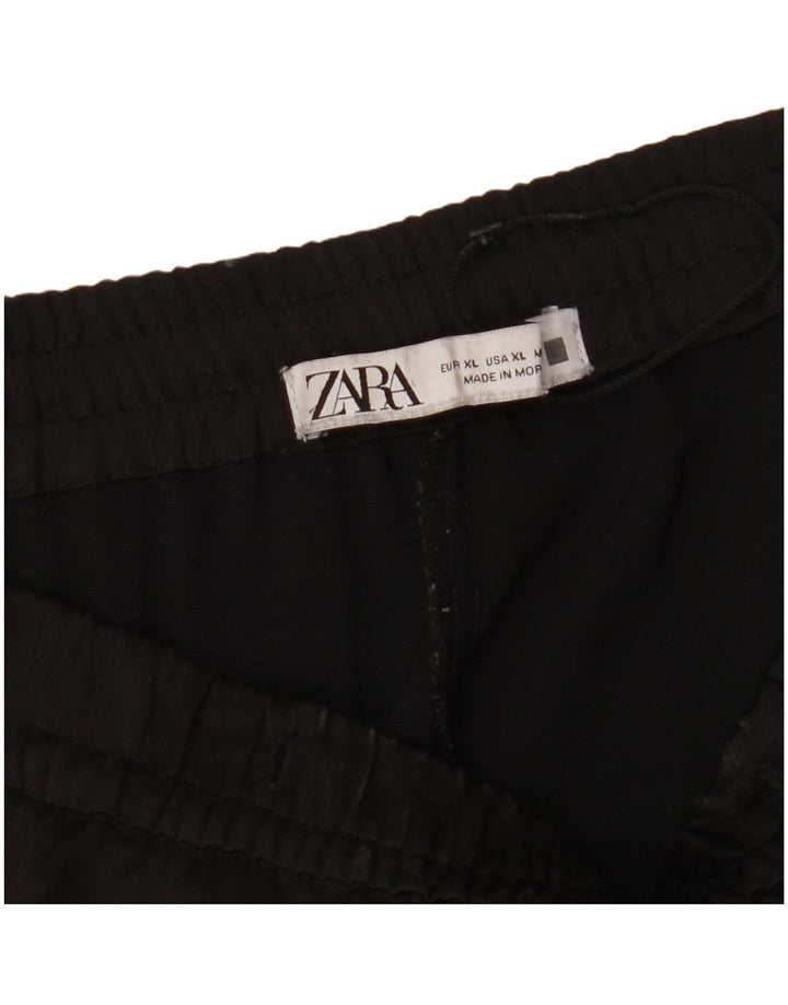 Zara Womens Cargo Tracksuit Trousers UK 18 XL  Black