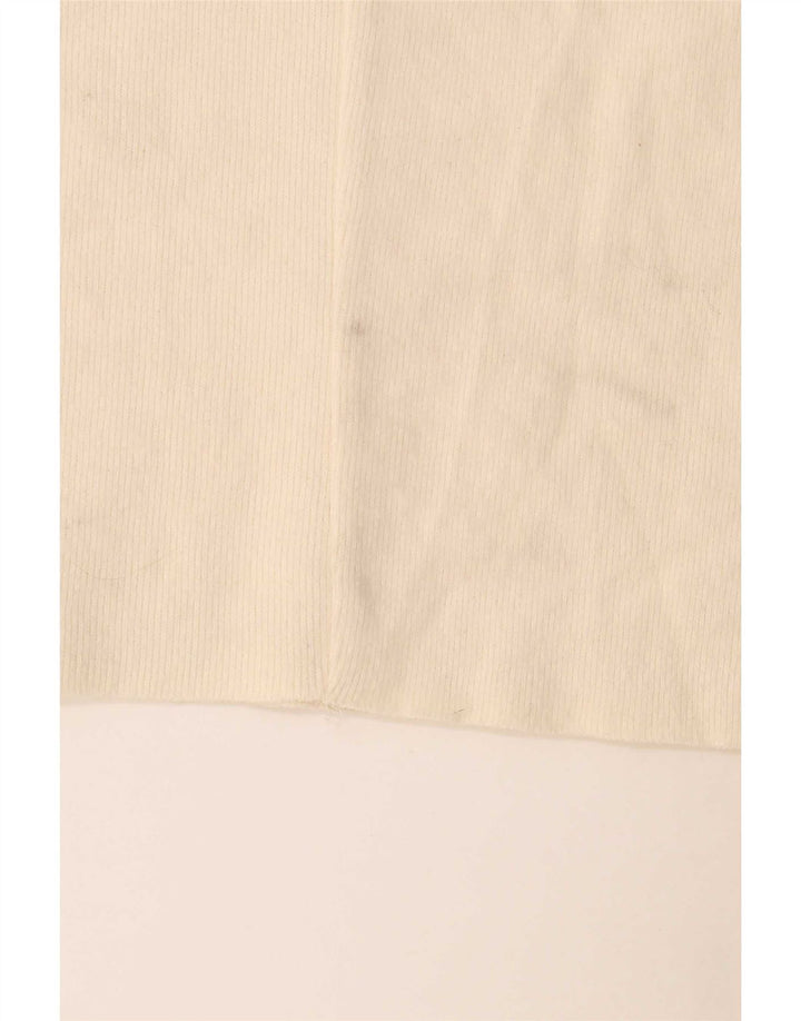 Zara Womens Oversized Crew Neck Jumper Sweater UK 10 Small Off White