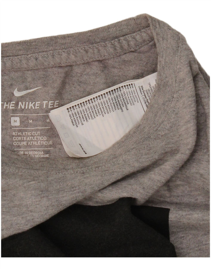 Nike Mens Athletic Cut Graphic T-Shirt Top Medium Grey Flecked Cotton