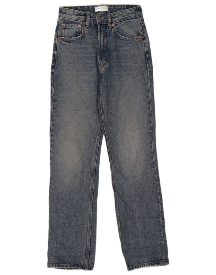 ZARA Womens Straight Jeans EU 34 2XS W24  L30 Blue Cotton