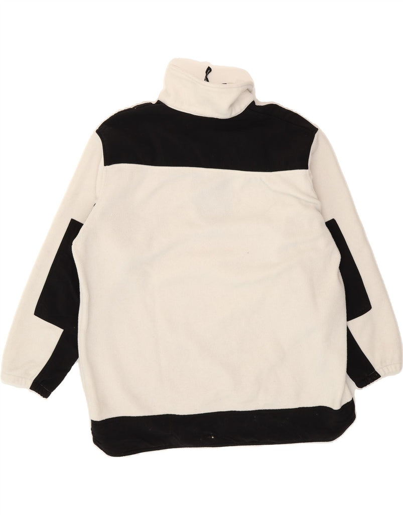 CHAMPION Mens Zip Neck Fleece Jumper Large White Colourblock Polyester Vintage Champion and Second-Hand Champion from Messina Hembry 