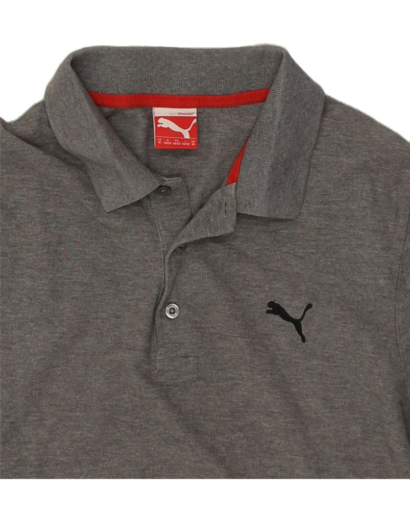 PUMA Mens Polo Shirt Medium Grey Cotton Vintage Puma and Second-Hand Puma from Messina Hembry 