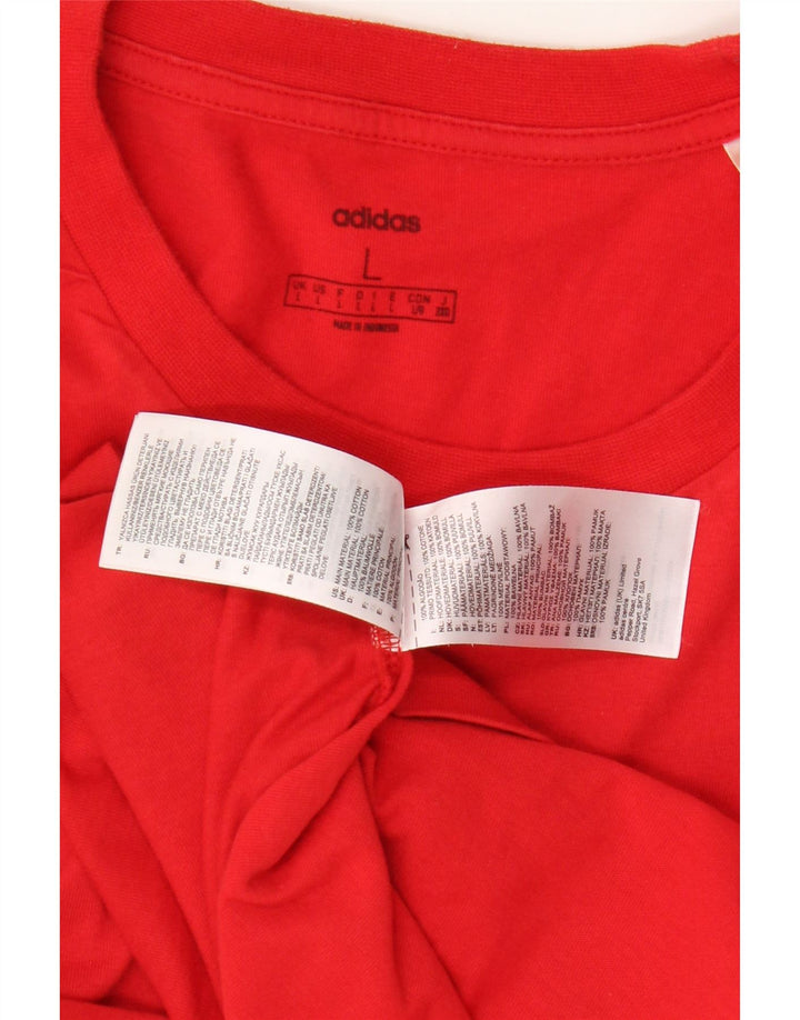 ADIDAS Mens Graphic T-Shirt Top Large Red Cotton