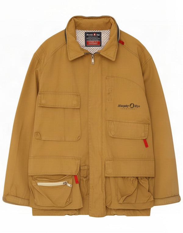 Murphy & Nye Mens Hooded Utility Jacket UK 40 Large Beige Cotton