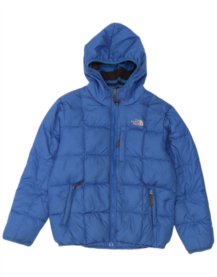 The North Face Boys Hooded Reversible Padded Jacket 12-13 Years Large Blue