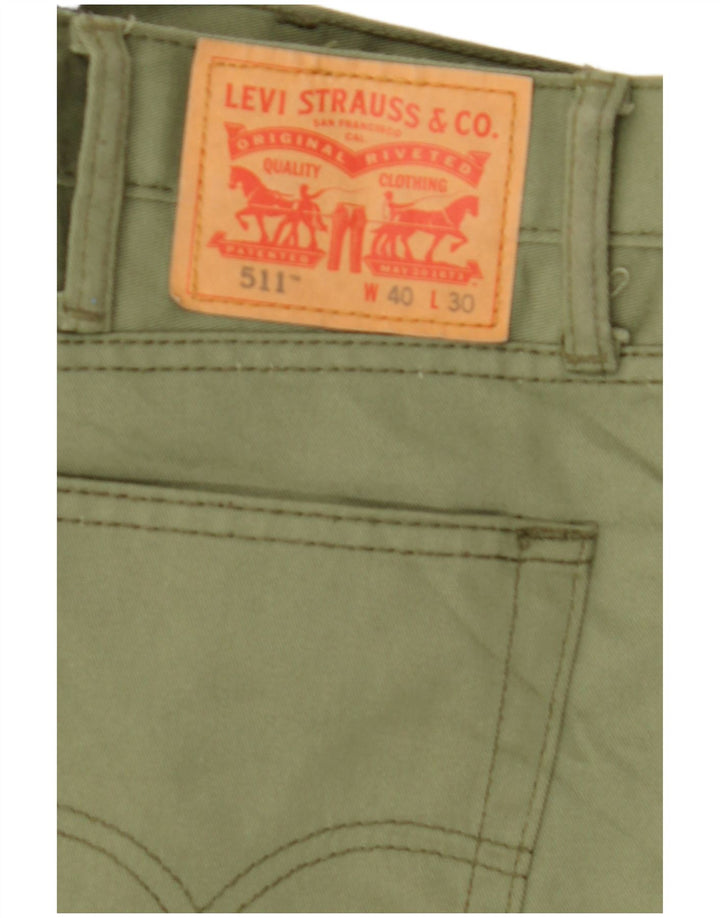 Levi's Mens 511 Slim Casual Trousers W40 L30 Green Polyester