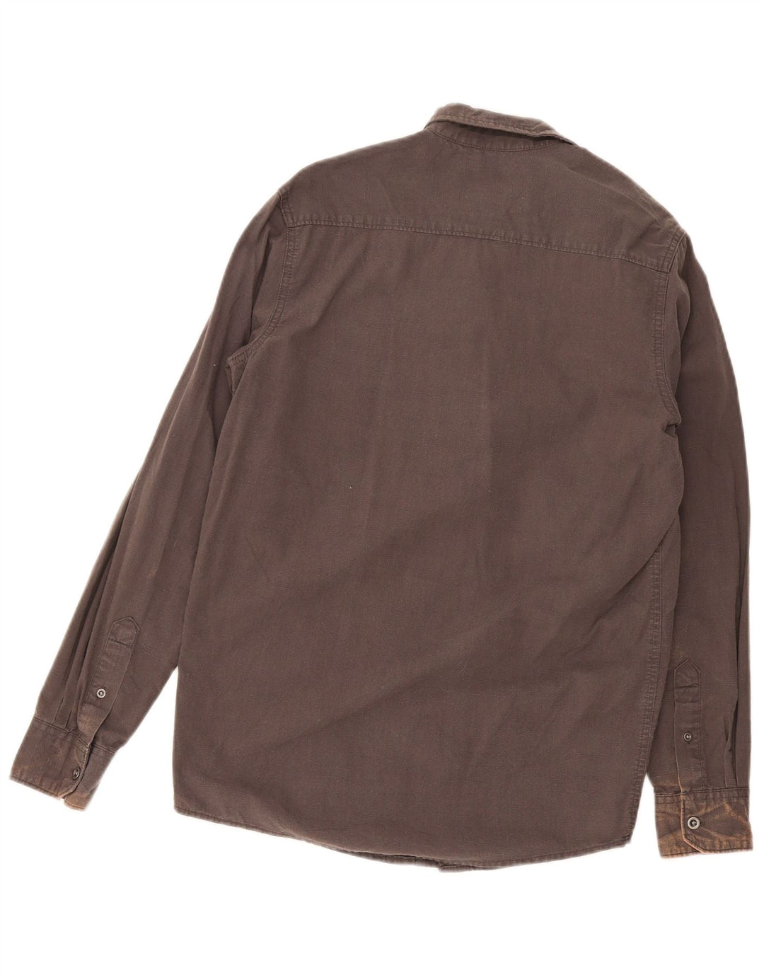 Wrangler Mens Regular Fit Shirt Small Brown Cotton