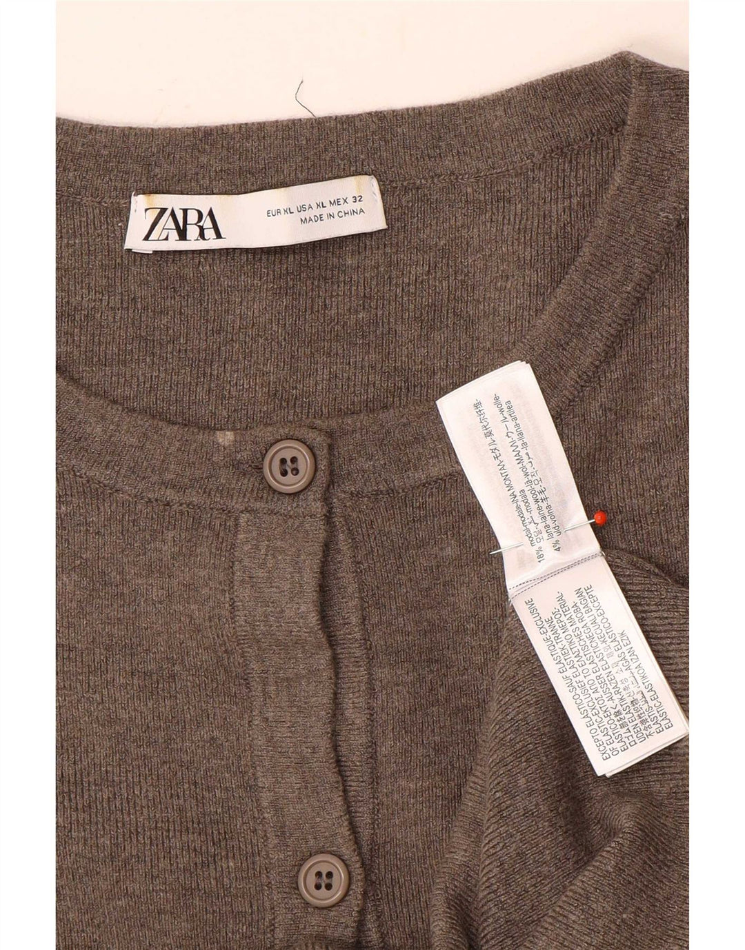 Zara Womens Cardigan Sweater UK 18 XL Grey Modal