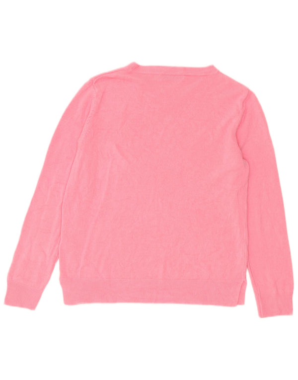 Marks & Spencer Womens Boat Neck Jumper Sweater UK 14 Large Pink Acrylic