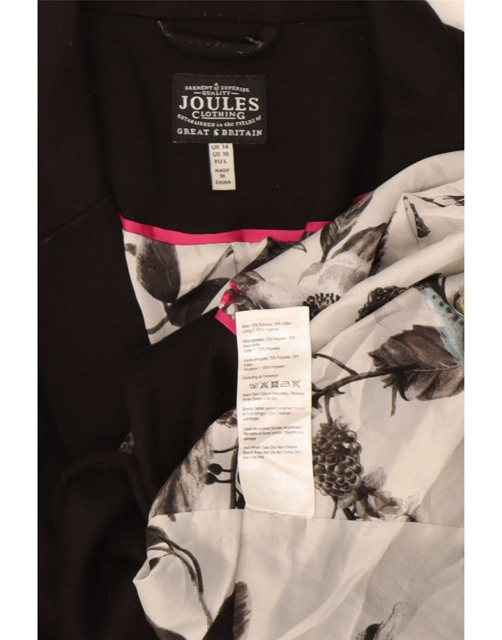Joules Womens 1 Button Blazer Jacket UK 14 Large Black Polyester
