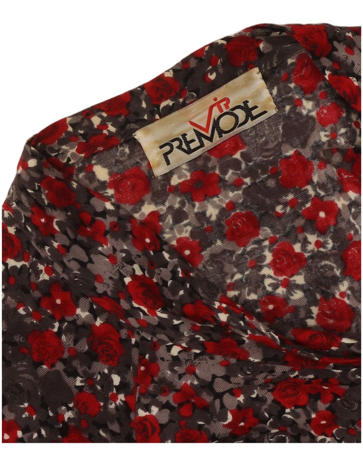 Premode Womens Front Tie Shirt Blouse UK 18 XL Red Floral