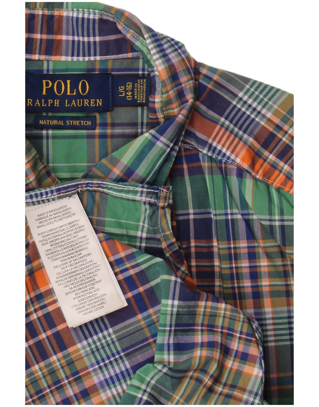 POLO RALPH LAUREN Boys Shirt 14-15 Years Large Multicoloured Check Cotton