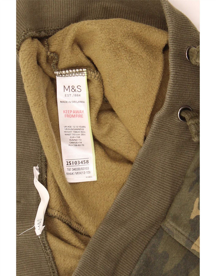 Marks & Spencer Boys Tracksuit Trousers Joggers 12-13 Years Khaki
