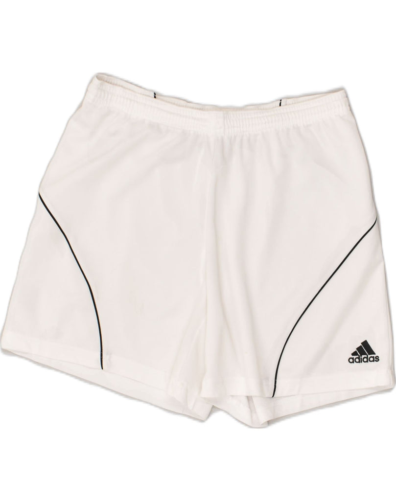 ADIDAS Womens Sport Shorts UK 10 Small White Polyester | Vintage Adidas | Thrift | Second-Hand Adidas | Used Clothing | Messina Hembry 