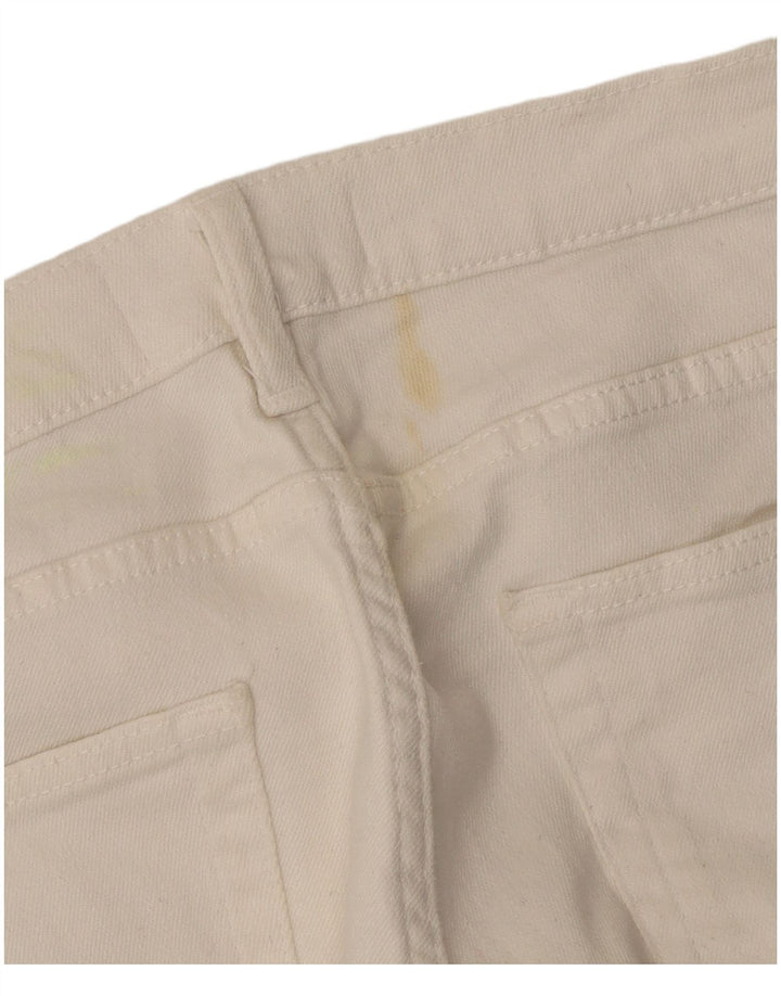 ZARA Womens Cropped Jeans EU 40 Medium W30 L25 White Cotton